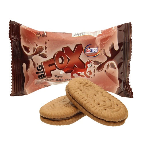 Dubbele koekjes met cacaosmaak ""BIG FOX cacao crema cacao""