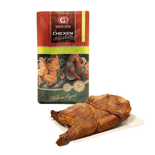 Половина курицы, вяленая и горячего копчения