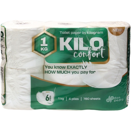 "Kilo-Confort"-toilettenpapier, 4-laags (6 rollen x 130 vell