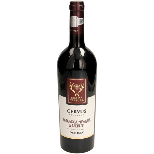 ""Cervus Fetasca Neagra & Merlot Vin Rosu Demisec"" Wijn uit