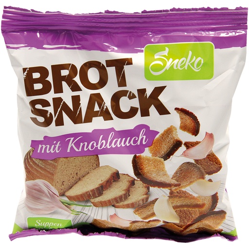 Snack uit geroosterd tarwe-roggebrood met knoflook