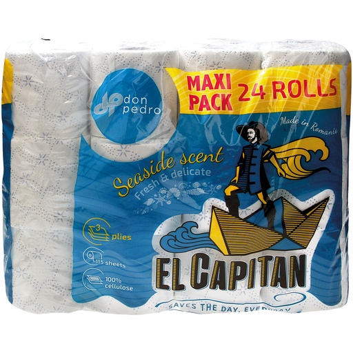 "El capitan" toilettenpapier, 3-lagig (24 rollen x 115 velle