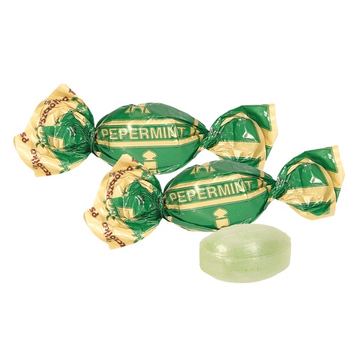 Gevulde harde karamellen "Pepermint" met pepermunt aroma. Vu