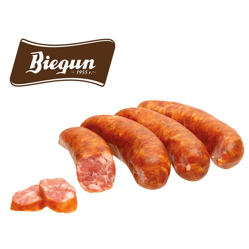 Gerookte middelgrote vleesworst van varkensvlees, snijdbaar