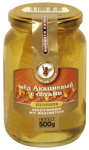 Acaciahoning met honingraatstuk