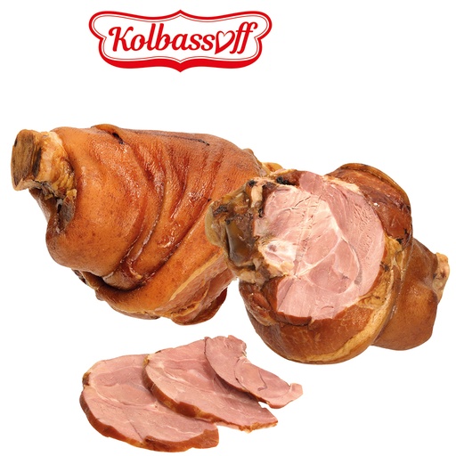 Achterste varkensben, gerookt, gekookt en gerookt