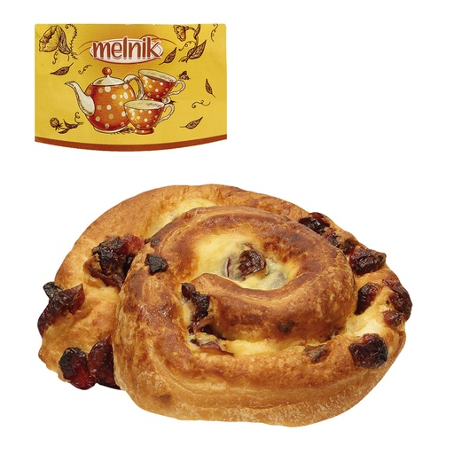 Zoet gebak - Slak met puddingcrème en gezoete bessen, gebakk