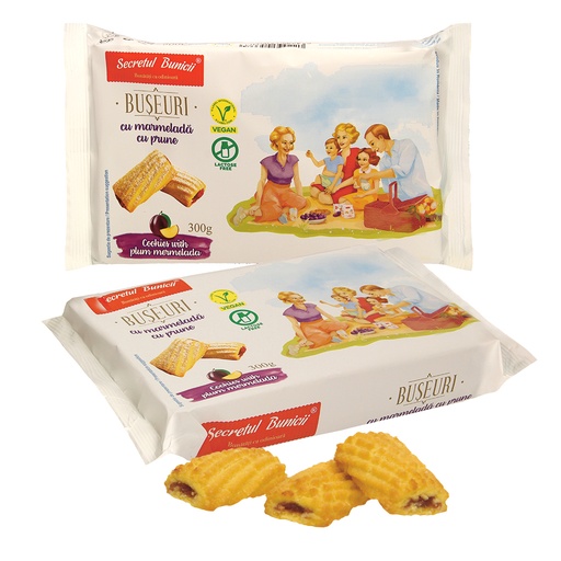 Zachte koekjes met appel-pruimen-aroniavulling met pruimenar