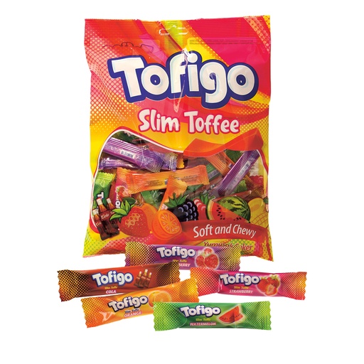 "Tofigo slim" mix van kauwgom met cola- en fruitsmaak