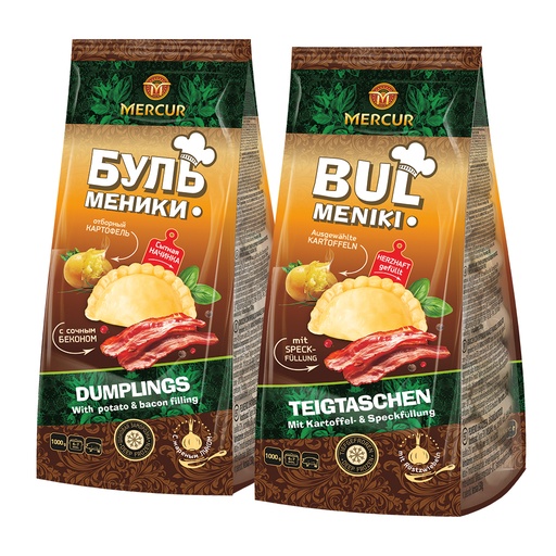 Mercur ""Bulmeniki""-deegvullingen met aardappel- en spek vu