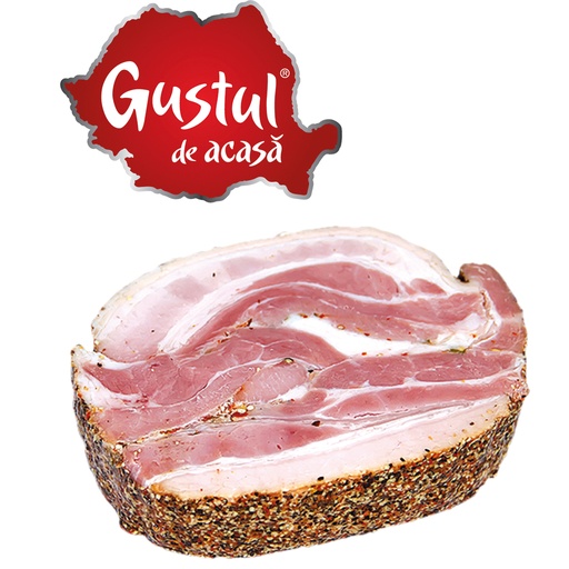 Varkensbuikrol "Piept rulat condimentat" gerookt en gekookt