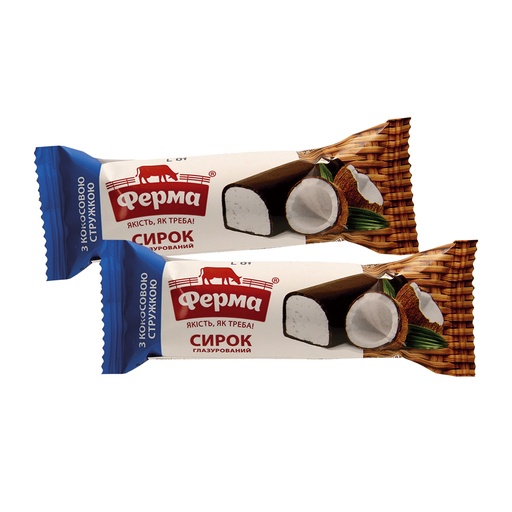 Cырок творожный co вкусом кокоса глазированный, замороженный