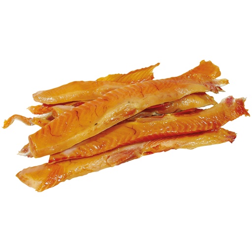 Kamchatka bultrugzalmfiletreepjes gezouten en gedroogd, zond