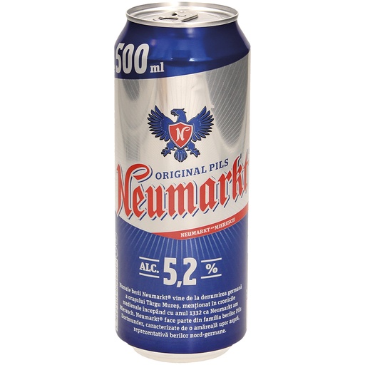 Bier "Neumarkt". Gepasteuriseerd, 5,2% vol.