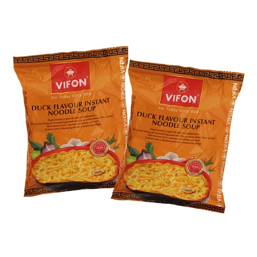 Instant-noedels met eendensmaak