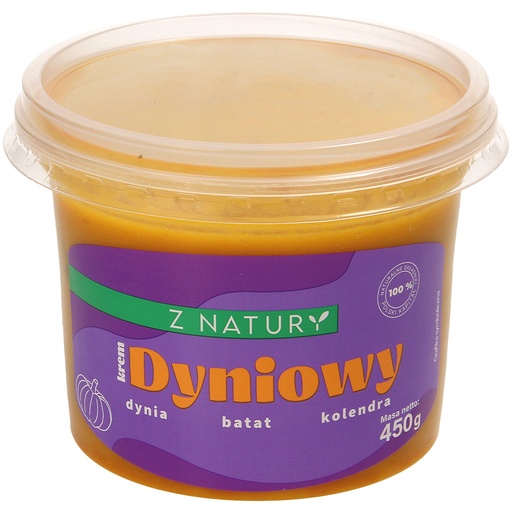 Pompoensoep met zoete aardappelen. Gepasteuriseerd.