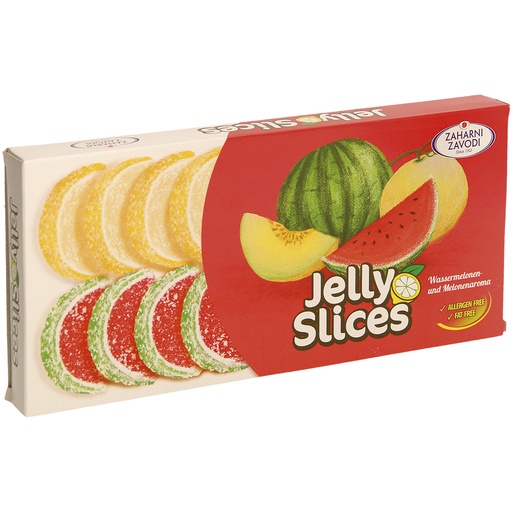 Geleebessen "Jelly slices" met watermeloen- en meloensmaak