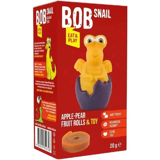 BOB SNAIL FRUITROLLETJES APPEL/PEER 20G