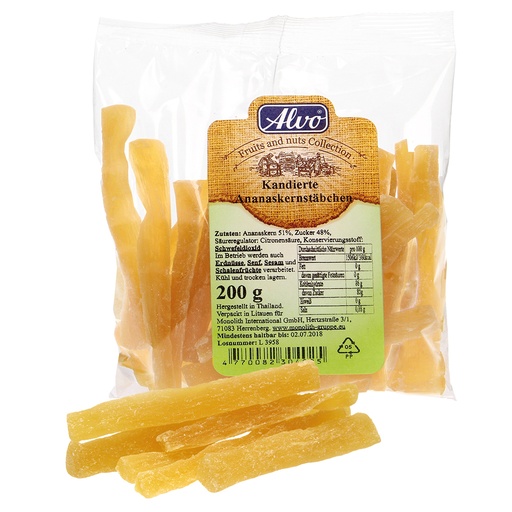 Цукаты из ананасовых палочек