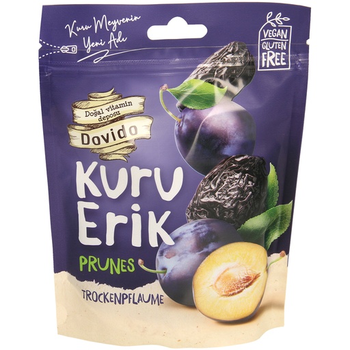 Gedroogde pruimen, zacht, ontpit en geolied.