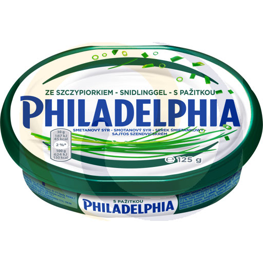Сыр Philadelphia с зелёным луком 125 г / 12 шт Zott