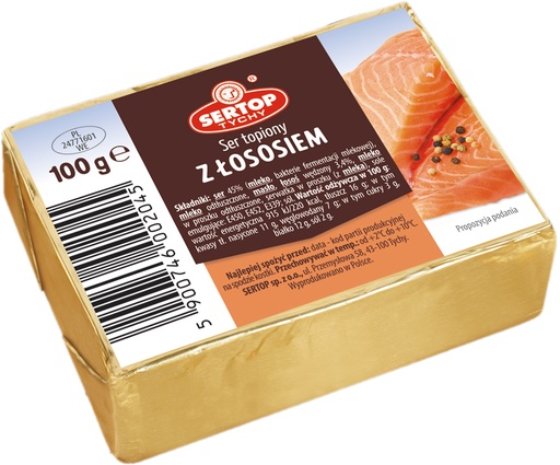 Sertop gesmolten kaas met zalm
