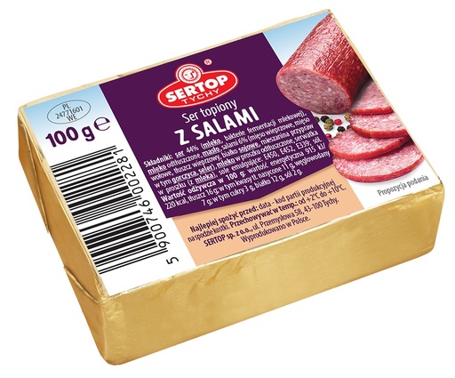 Sertop gesmolten kaas met salami